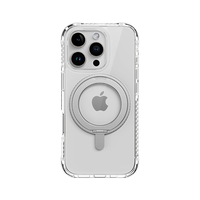 ROCK/洛克 防摔全包 iPhone16 ProMax保护套 Magsafe磁吸 旋转支架 PC+TPU+铝合金 晶透