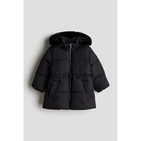 H&M HM童装儿童女童棉服冬季户外休闲立领夹棉连帽厚加外套1242128