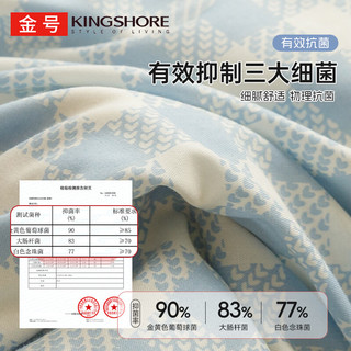  KINGSHORE/金号 抗菌防螨 纯棉三件套  抗菌防螨A类100%全棉 冰川蓝 1.2m床