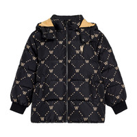 POLOWALK 童装男童羽绒服25冬可脱连帽中长款印花上衣