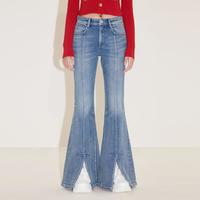 MISS SIXTY 牛仔裤复古新中式国风盘扣开衩喇叭裤女士秋款