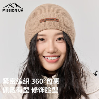 MISSION UV羊毛保暖毛线帽秋冬加厚加绒针织帽冷帽冬帽户外防寒帽子女冬季