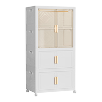 禧天龙免安装可折叠收纳柜磁吸储物柜床头柜衣柜带万向轮 1柜2箱75面宽