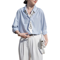 TITI 2025夏季简约高级感气质小衫女纯色通勤雪纺衬衫