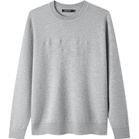 gxg.jeans男装 多色字母绣花简约休闲圆领毛衣线衫男 25年秋新品 黑色 L (175)