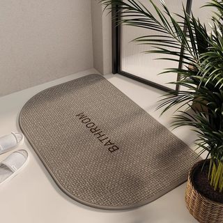 卫生间吸水地垫厕所洗手间速干门垫简约浴室防滑脚垫耐脏防摔地毯 织亚麻-梯形粉色BATHROOM