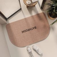 卫生间吸水地垫厕所洗手间速干门垫简约浴室防滑脚垫耐脏防摔地毯 织亚麻-梯形粉色BATHROOM