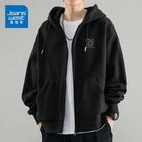 真维斯 男女同款重磅宽松休闲开衫男士卫衣