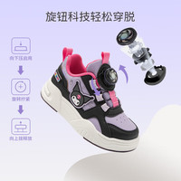 Hello Kitty【5折】【库洛米联名IP】女童鞋板鞋秋冬季舒适时尚潮防滑加绒保 黑/紫 【防水皮面】 3