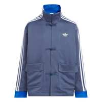 adidas 大童新年款新中式OVERSIZE三条纹立领外套阿迪达斯三叶草   柔和墨水蓝   152