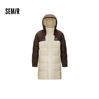 森马 羽绒服男冬装80绒子中长款连帽外套宽松运动风拼色上衣时尚潮