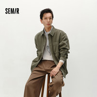 森马 长袖衬衫情侣装冬季肌理感灯芯绒外套格纹外穿式衬衣叠穿宽松