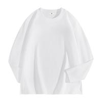 JEEP吉普白色长袖t恤女2025秋冬纯棉开衩圆领内搭打底衫Y