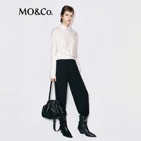 MO&Co.牛仔裤2025冬九分直筒弹力SKINNY底抓绒精裁中腰黑MBE4JENT01 牛仔黑色 L 28