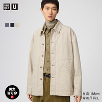 移动专享：优衣库 合作款男装女装宽松牛仔茄克水洗产品外套夹克25秋冬480920
