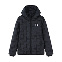 安德玛（Under Armour）童装秋冬儿童羽绒服女童轻薄连帽外套男大童短款上衣244106175 白色 130