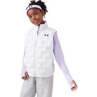 安德玛（Under Armour）童装男女童轻薄款羽绒服马甲冬季防风保暖儿童运动背心244105170 白色 120cm