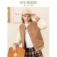 常春藤 儿童装男女童冬季款 针织棒球外套加绒保暖亲子装