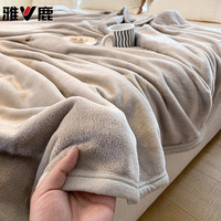雅鹿 A类牛奶绒床单单件冬季毛毯床垫珊瑚绒床单加绒宿舍单人双面加绒 绅士灰