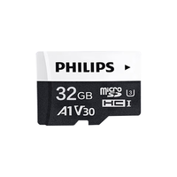 飞利浦（PHILIPS）32GB TF(MicroSD)内存卡 4K高速黑白卡A1 V10 U3相机监控手机平板游戏机存储卡 读速100MB/s