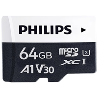 飞利浦（PHILIPS）128GB TF(MicroSD)内存卡 4K高速黑白卡A1 V10 U3相机监控手机平板游戏机存储卡 读速100MB/s