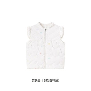 英氏儿童超韧绒羽绒马甲冬季女童保暖羽绒服背心