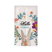 迪茵 DIYIN 门帘布艺隔断帘装饰家用风水帘子卧室厨房防油烟卫生间免打孔布帘 可爱兔兔85cm*150cm