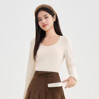 SANFU 长T恤2025秋季U型领设计休闲修身打底衫上衣女装503967