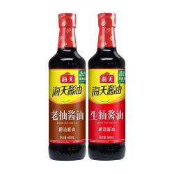 海天 2.45元每瓶 海天生抽酱油500ml  海天老抽酱油500ml  共2瓶