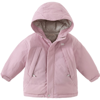 戴维贝拉（DAVE＆BELLA）冬装儿童工装外套女童连帽上衣小童羽绒服男宝宝衣服秋冬童装 灰紫色 130cm（身高120-130cm）