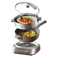 美的（Midea）电炒锅 电蒸锅 分体式电煮锅钛陶不沾多功能一体炒菜锅电火锅 4.3L电锅HCG2818S配蒸笼