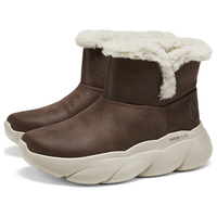 斯凯奇(Skechers)女士云朵大底加绒短靴168061 巧克力色/CHOC 38