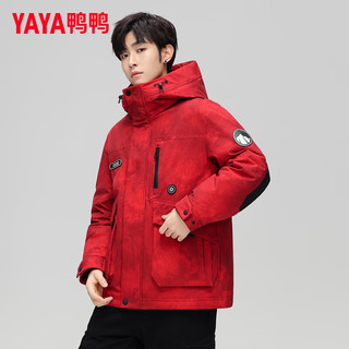鸭鸭（YAYA）王一博明星同款羽绒服男女冬季运动潮流工装冲锋保暖外套 鸿运迷彩 2XL (185)