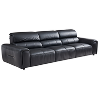 QuanU 全友 112069A 真皮直排沙发 左1+右3 曜石黑 3.07m