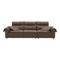  顾家家居 KUKA  云端系列 90.DK.1199 客厅大坐深沙发 三人位 咖色 纳帕抗菌款