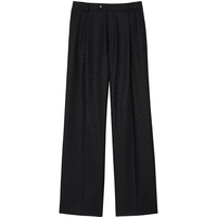 SANDRO2024秋季女装法式钻饰阔腿裤直筒长裤SFPPA01505 240/深灰色 36