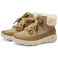 斯凯奇(Skechers)女鞋加绒保暖中筒雪地靴子舒适柔软144335 栗色/CSNT 40