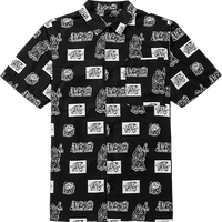 限尺码：VANS 男款时尚LOGO图案印花休闲短袖衬衫