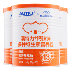 AUTILI 钙铁锌多维营养包 婴幼儿童辅食 30袋*3罐