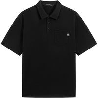 GXG男装三色肌理潮流短袖POLO2024春季#G24D242004 黑色 165/S