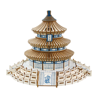 举名 古风立体拼图3d木质拼装建筑模型儿童益智玩具男女孩手工diy积木 天坛