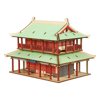 举名古风立体拼图3d木质拼装建筑模型儿童益智玩具男女孩手工diy积木 蓬莱阁