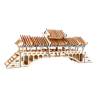 举名古风立体拼图3d木质拼装建筑模型儿童益智玩具男女孩手工diy积木 廊桥