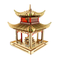 举名古风立体拼图3d木质拼装建筑模型儿童益智玩具男女孩手工diy积木 爱晚亭