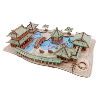 举名古风立体拼图3d木质拼装建筑模型儿童益智玩具男女孩手工diy积木 苏州园林