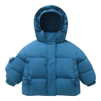 齐齐熊 cicibear蓄热男童羽绒服冬季连帽儿童保暖冬装女宝宝面包服三防外套加厚 烟雨蓝【长款抗寒】 110cm