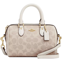 COACH 女包Rowan 18经典老花拉链开合女款波士顿包圆筒包单肩斜挎包 CW329IMXDM
