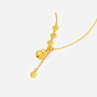 周六福 福牌葫芦黄金项链女吊坠计价A0615800 约4.96g 40+5cm