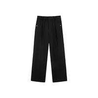 太平鸟时尚简约锥形休闲裤裤2024年秋冬高腰显瘦九分西装裤女 黑色 M