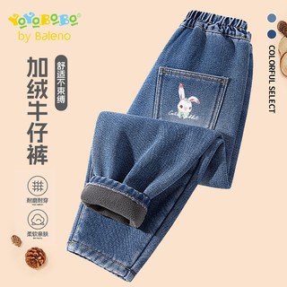 班尼路女童牛仔裤加绒2025大童洋气秋装女孩长裤秋季儿童裤子